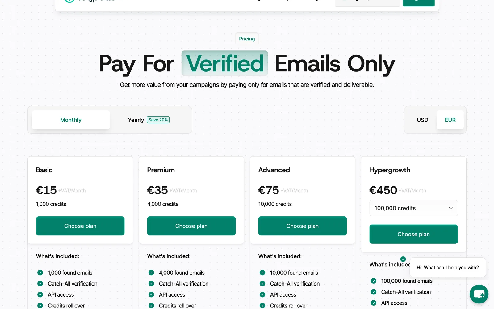 Page des tarifs d'Icypeas en euros, relevée le 9 octobre 2026